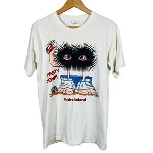 Vintage 1987 Padre Island Graphic Tee Party Down Short Sleeve Genesis Tag - L